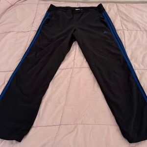 Adidas Climalite Black and Blue Men's pull on drawstring Track Pants, size L
